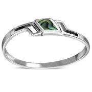 Abalone Silver Ring, r474